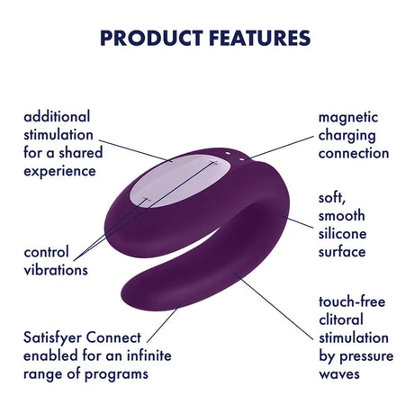 Satisfyer Double Joy Vibrator Violet - Sex Toys - Save 30% - Fast Shipping - United Kingdom Stoke-on-trent