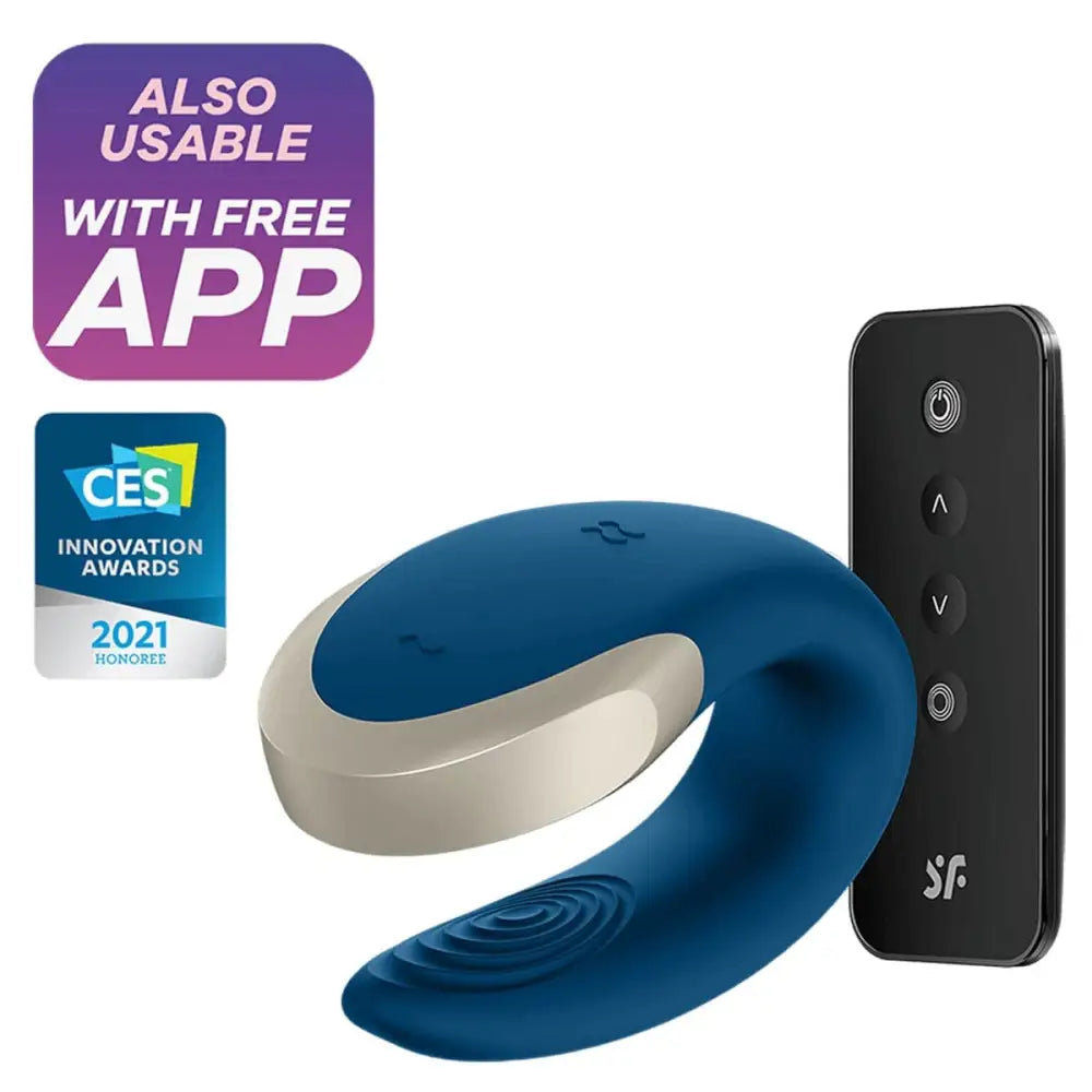 Satisfyer Double Love Partner Vibrator with Remote Control Blue - Sex Toys - Save 30% - with - United Kingdom Stoke-on-trent
