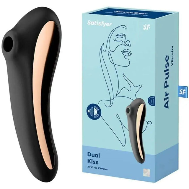 Satisfyer Dual Kiss - Black - Save 15% - Fast Shipping - Vibrator United Kingdom Stoke-on-trent