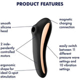 Satisfyer Dual Kiss - Black - Save 15% - Fast Shipping - Vibrator United Kingdom Stoke-on-trent