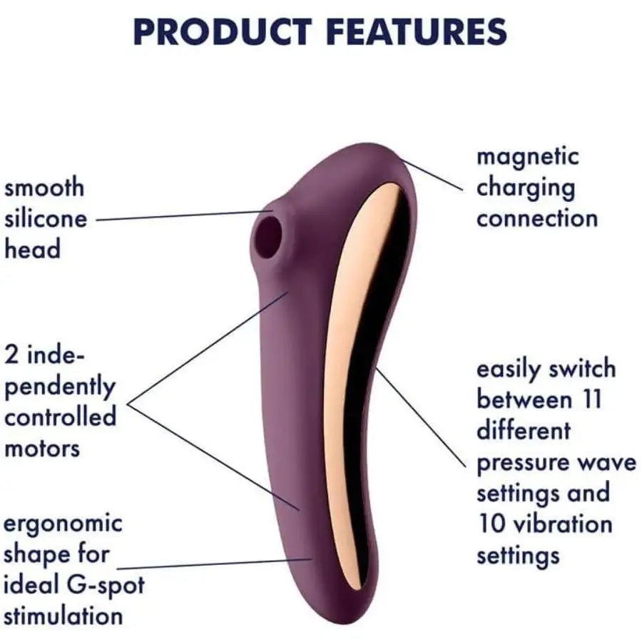 Satisfyer Dual Kiss - Burgundy - Save 15% - Fast Shipping - Vibrator United Kingdom Stoke-on-trent