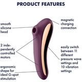 Satisfyer Dual Kiss - Burgundy - Save 15% - Fast Shipping - Vibrator United Kingdom Stoke-on-trent