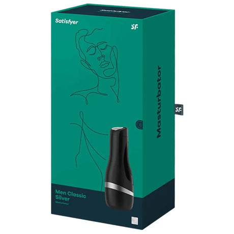 Satisfyer Men Classic Black/silver Masturbator - Sex Toys - Save 25% - Black/silver - Fast Shipping - Sale United Kingdom Stoke-on-trent