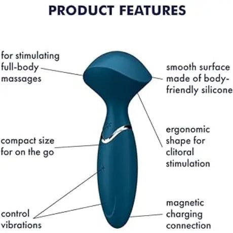 Satisfyer Mini Wand-er - Blue - Save 10% - Fast Shipping - Vibrator United Kingdom Stoke-on-trent