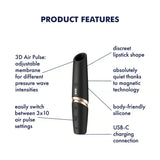 Satisfyer Perfect Kiss - Black - Save 15% - Fast Shipping - Vibrator United Kingdom Stoke-on-trent