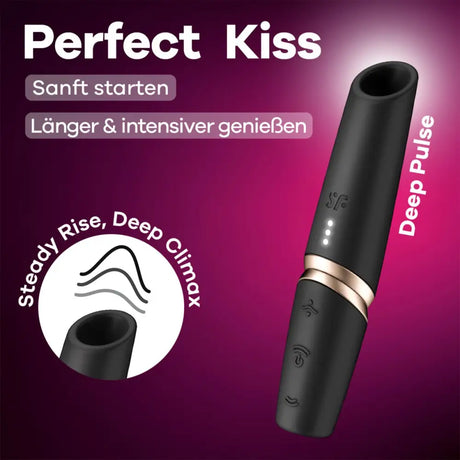 Satisfyer Perfect Kiss - Black - Save 15% - Fast Shipping - Vibrator United Kingdom Stoke-on-trent