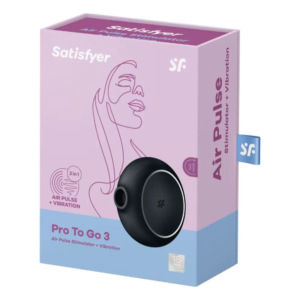 Satisfyer Pro to Go 3 Air Pulse Vibrator Black - Sex Toys - Save 30% - to - Fast Shipping - United Kingdom Stoke-on-trent