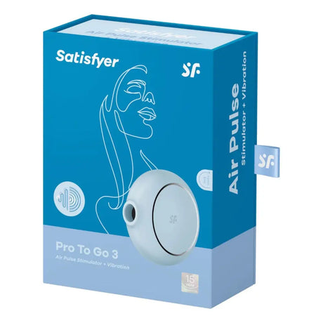 Satisfyer Pro to Go 3 Air Pulse Vibrator Blue - Sex Toys - Save 25% - to - Fast Shipping - United Kingdom Stoke-on-trent