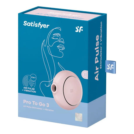 Satisfyer Pro to Go 3 Air Pulse Vibrator Rose - Sex Toys - Save 25% - to - Fast Shipping - United Kingdom Stoke-on-trent