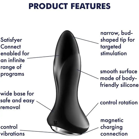 Satisfyer Rotator Plug 1+ - Black - Save 5% - Fast Shipping - Anal Dildos United Kingdom Stoke-on-trent