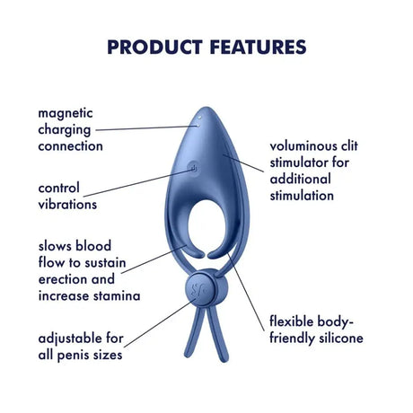 Satisfyer Sniper Cock Ring Blue - Sex Toys - Save 25% - Fast Shipping - Sale United Kingdom Stoke-on-trent