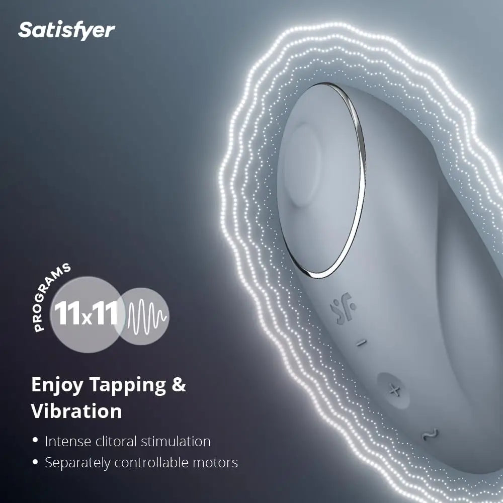 Satisfyer Tap & Climax 1 - Bluegrey - Save 20% - Fast Shipping - Vibrator United Kingdom Stoke-on-trent