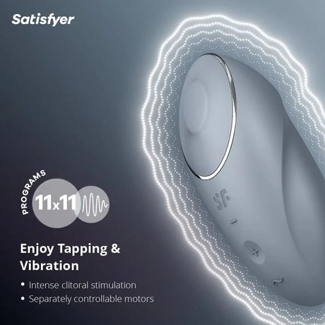 Satisfyer Tap & Climax 1 - Bluegrey - Save 20% - Fast Shipping - Vibrator United Kingdom Stoke-on-trent