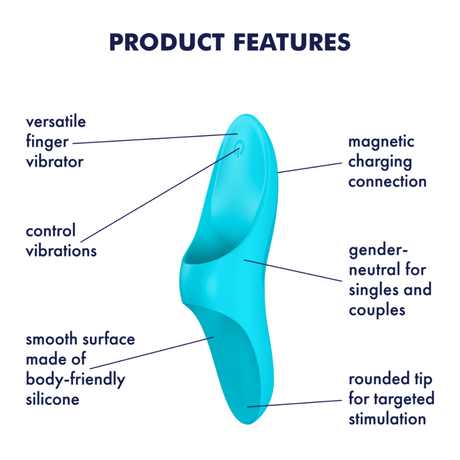 Satisfyer Teaser Finger Vibrator - Light Blue - Sex Toys - Save 25%