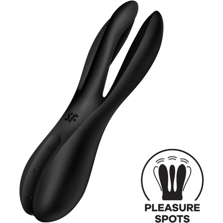 Satisfyer Threesome 2 Black – Triple-motor Lay-on Clitoral Sex Toy - Toys - Save 25% - Vibrator United Kingdom Stoke-on-trent