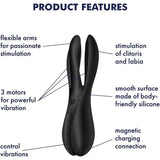 Satisfyer Threesome 2 Black – Triple-motor Lay-on Clitoral Sex Toy - Toys - Save 25% - Vibrator United Kingdom Stoke-on-trent