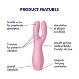 Satisfyer Threesome 3 - Pink - Save 5% - Pink - Fast Shipping - Vibrator United Kingdom Stoke-on-trent
