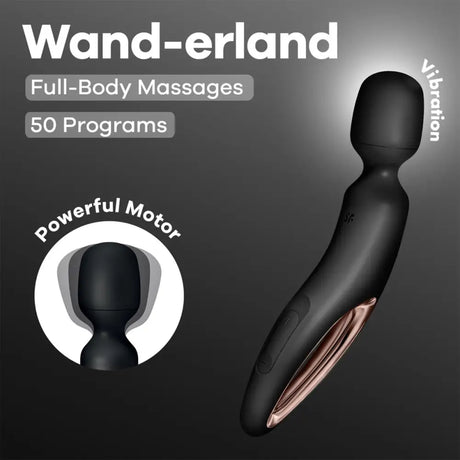 Satisfyer Wand-erland - Black/rose Gold - Save 10% - Black/rose - Fast Shipping - Vibrator United Kingdom Stoke-on-trent