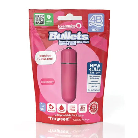Screaming o 4b Bullet - Strawberry - Save 10% - o 4b - Fast Shipping - Vibrator United Kingdom Stoke-on-trent
