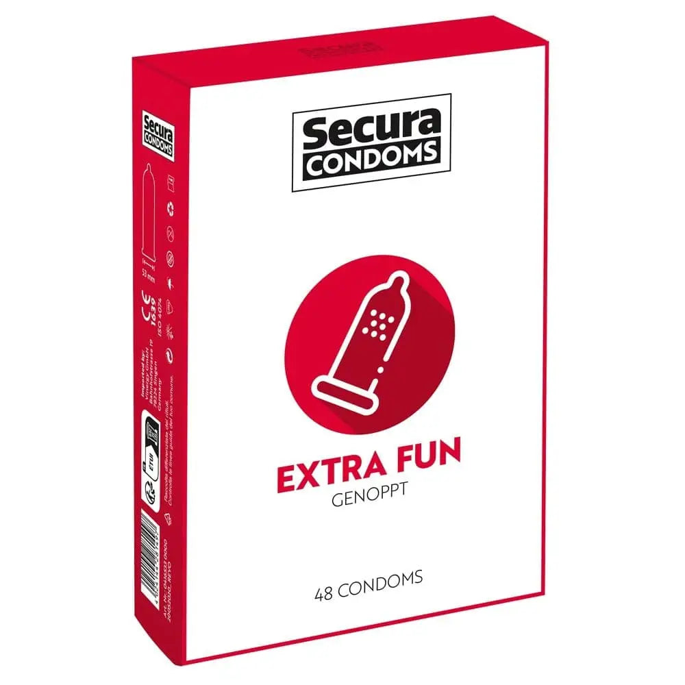 Secura Condoms 48 Pack Extra Fun - Save 25% - Fast Shipping - Sale United Kingdom Stoke-on-trent