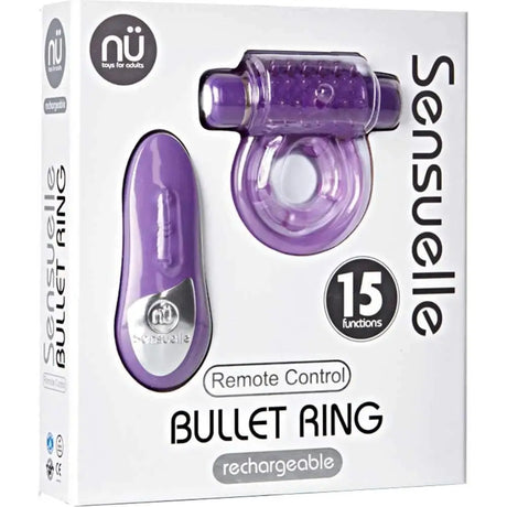 Sensuelle Remote Control Bullet Ring 15 Function Cock Purple - Sex Toys - Save 30% - Sale United Kingdom Stoke-on-trent
