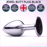 Sexy Emporium Jewelled Metal Beginner Butt Plug 3 Inch Black
