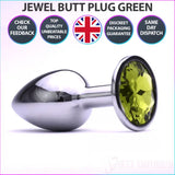 Sexy Emporium Jewelled Metal Beginner Butt Plug 3 Inch Green - Save 10% - Fast - Sale United Kingdom Stoke-on-trent