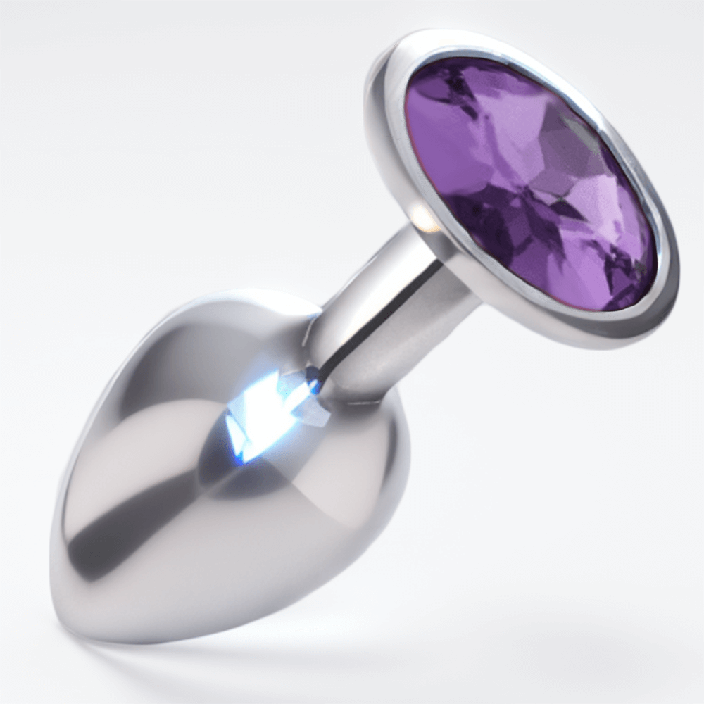 Sexy Emporium Jeweled Metal Beginner Butt Plug 3 Inch Lilac