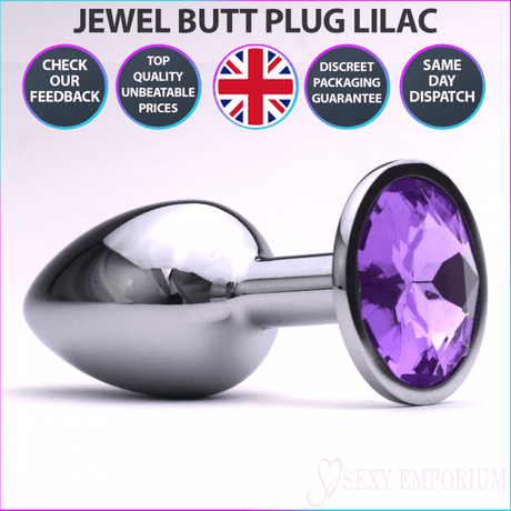 Sexy Emporium Jewelled Metal Beginner Butt Plug 3 Inch Lilac - Save 25% - Jewel (lilac) - Sale