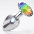 Sexy Emporium Jewelled Metal Beginner Butt Plug 3 Inch Rainbow - Save 25% - Fast - Sale United Kingdom Stoke-on-trent