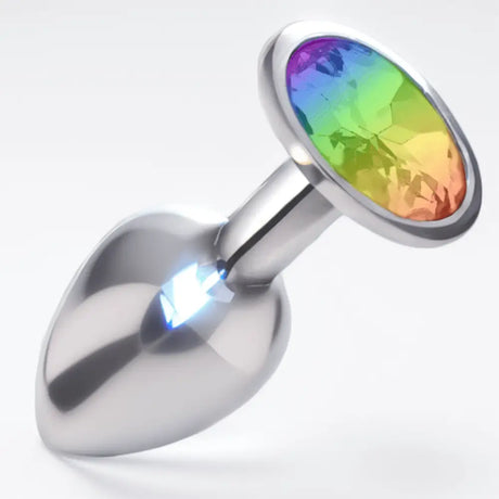 Sexy Emporium Jewelled Metal Beginner Butt Plug 3 Inch Rainbow - Save 25% - Fast - Sale United Kingdom Stoke-on-trent