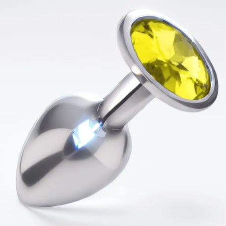 Sexy Emporium Jewelled Metal Beginner Butt Plug 3 Inch Yellow - Save 25% - Fast - Sale United Kingdom Stoke-on-trent