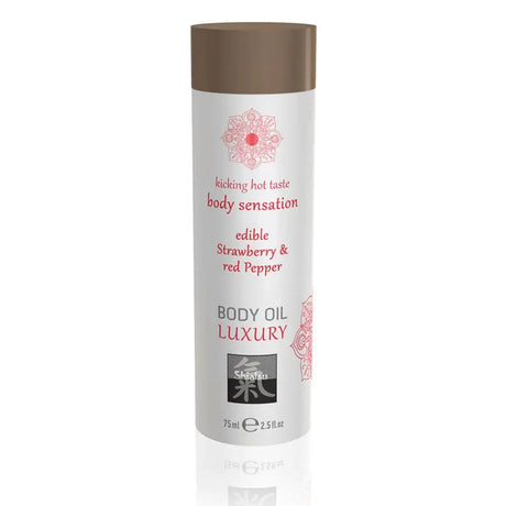 Shiatsu Luxury Body Oil Edible Strawberry and Red Pepper 75ml - Save 15% - and - Sale United Kingdom Stoke-on-trent