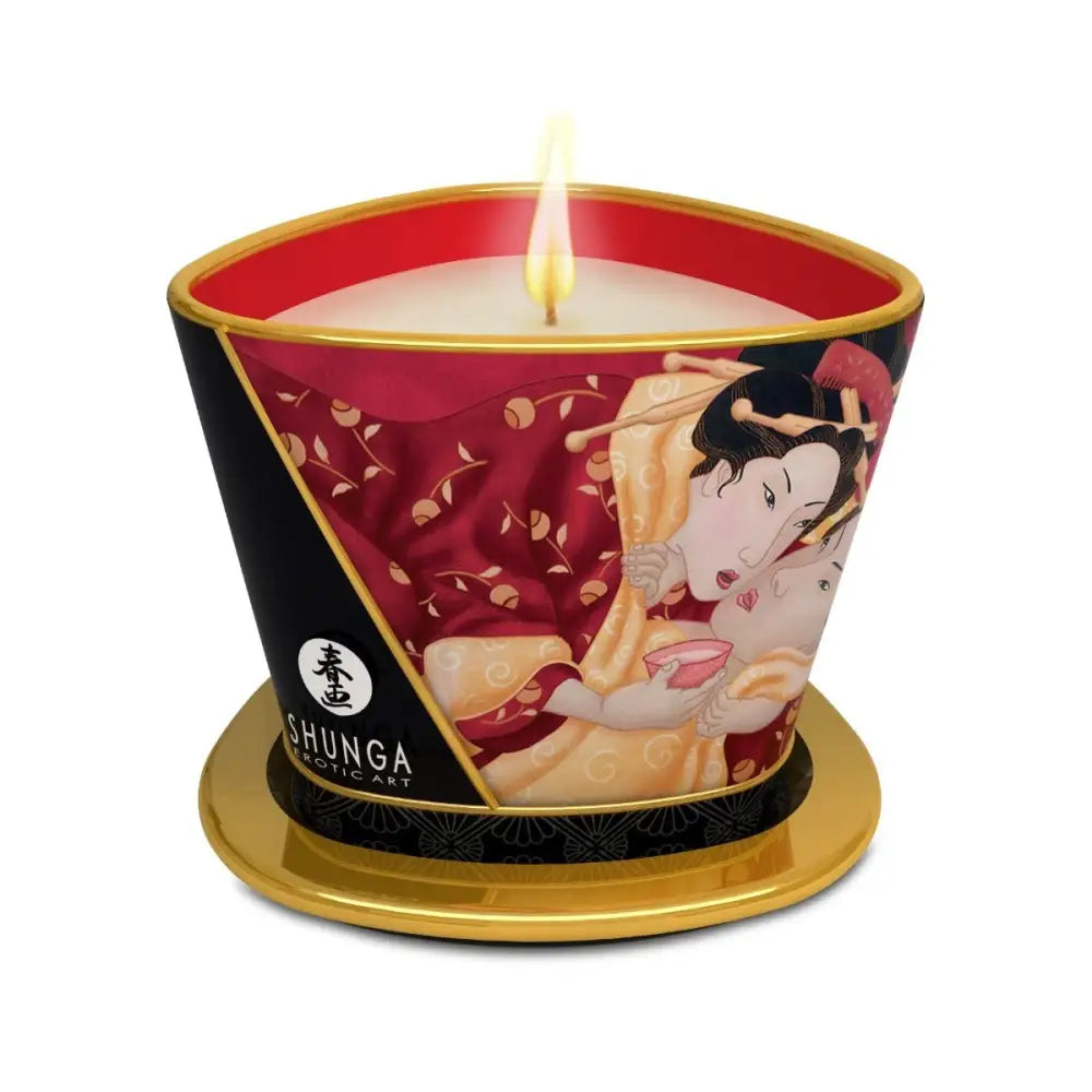 Shunga Massage Candles 170ml Romance/strawberry Sparkling Wine - Save 25% - Romance/strawberry Sparkling - Sale United Kingdom