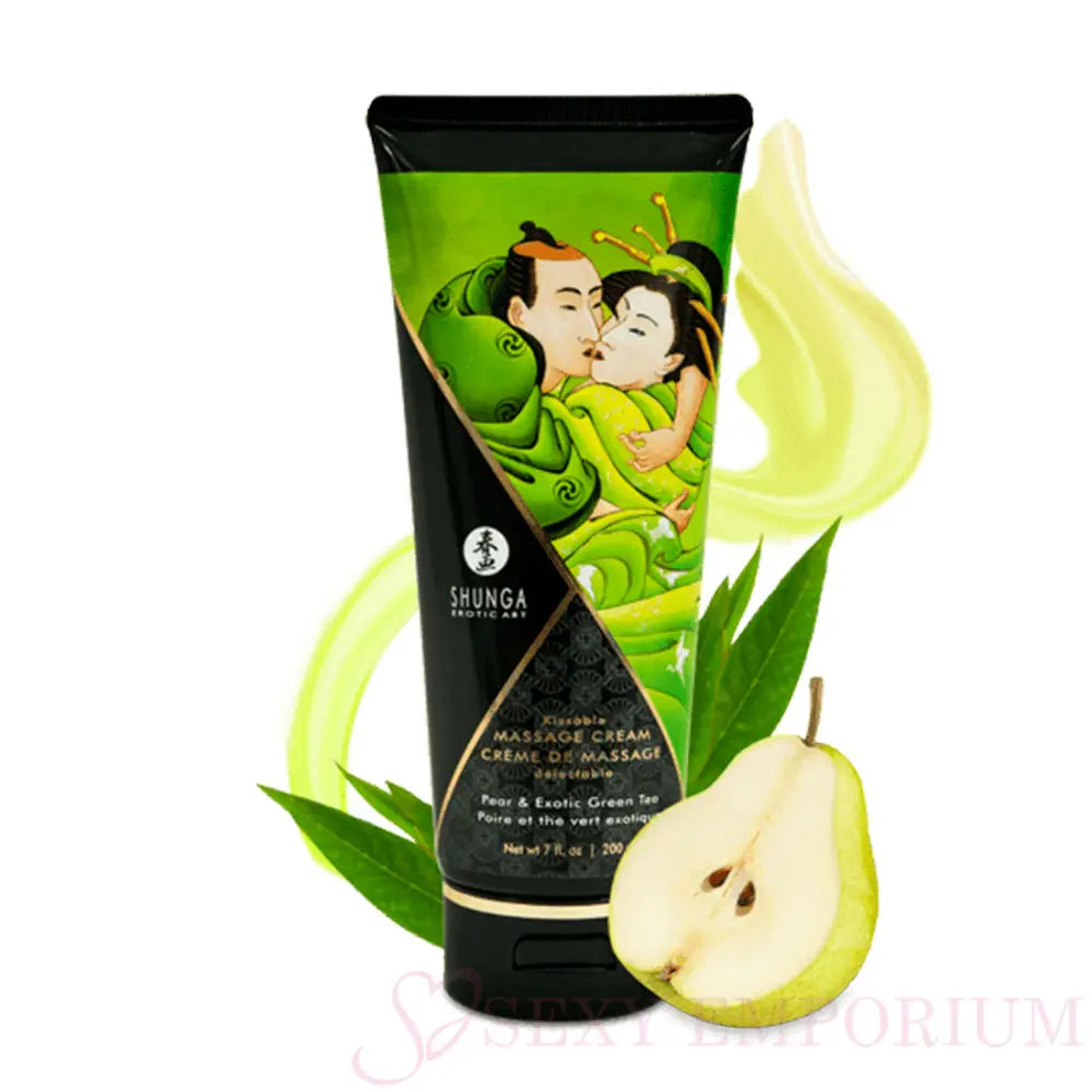 Shunga Massage Cream - Pear & Exotic Green Tea - Save 15% - Fast - Sale United Kingdom Stoke-on-trent