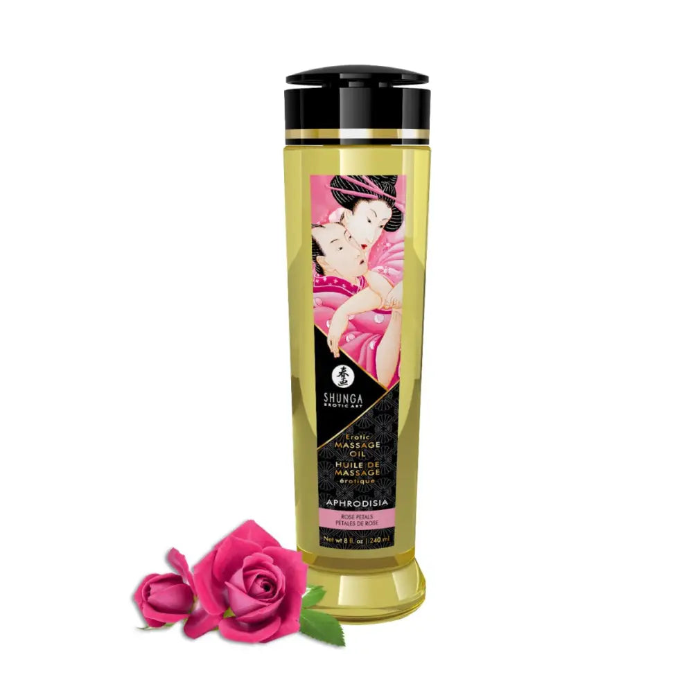 Shunga - Erotic Massage Oil – Aphrodisia Rose Petals 240ml - Save 20% - Sale United Kingdom Stoke-on-trent