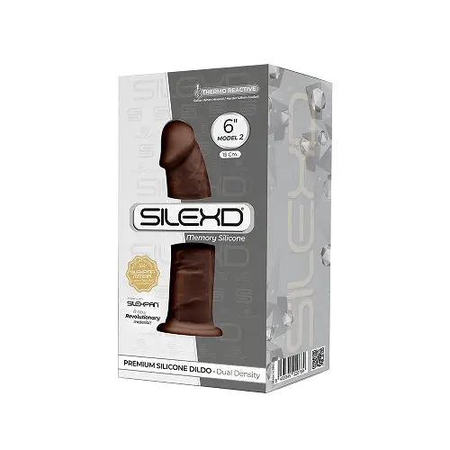 Silexd 6 Inch Realistic Silicone Dual Density Dildo with Suction Cup Brown - Strap on Dildos - Save 25% - Silexd Inch - United Kingdom