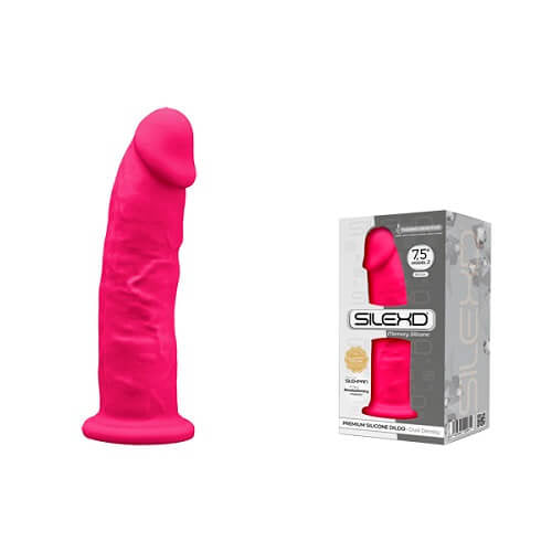 Silexd 7,5 Zoll realistisches Silikon Dual Density Dildo mit Saugbecherrosa