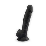Silexd 7 Inch Realistic Silicone Dual Density Dildo with Suction Cup and Balls Black - Dildos - Save 25% - Silexd Inch - United Kingdom