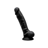 Silexd 7 Inch Realistic Silicone Dual Density Dildo with Suction Cup and Balls Black - Dildos - Save 25% - Silexd Inch - United Kingdom
