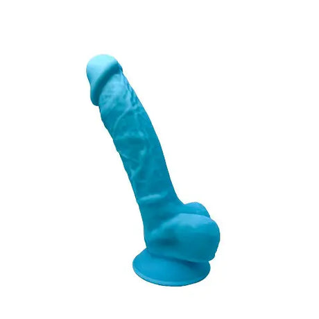 Silexd 7 Inch Realistic Silicone Dual Density Dildo with Suction Cup and Balls Blue - Dildos - Save 25% - Silexd Inch - United Kingdom
