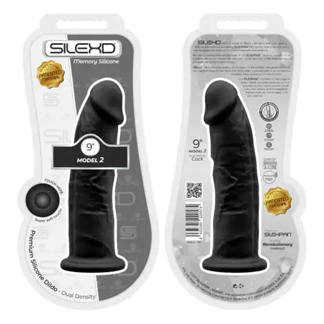 Silexd 9 Inch Realistic Girthy Silicone Dual Density Dildo with Suction Cup Black - Dildos - Save 30% - Silexd Inch - United Kingdom