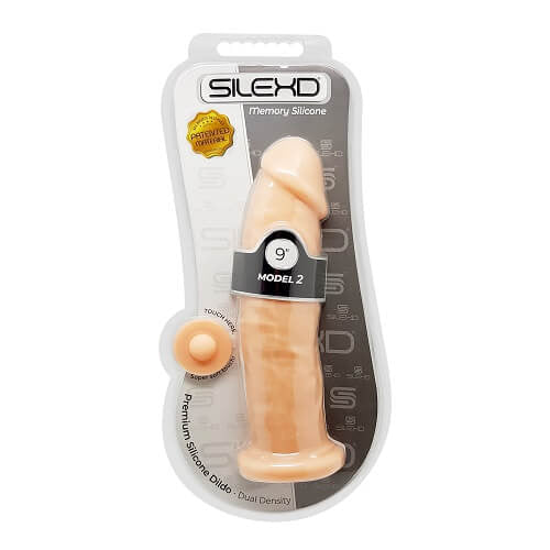 Silexd 9 Zoll realistisches girthy Silikon Dual Density Dildo mit Saugbecher