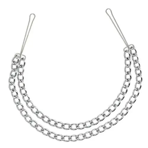 Silver Nipple Clamps with Double Chain - Save 25% - with - Fast Shipping - Sale United Kingdom Stoke-on-trent