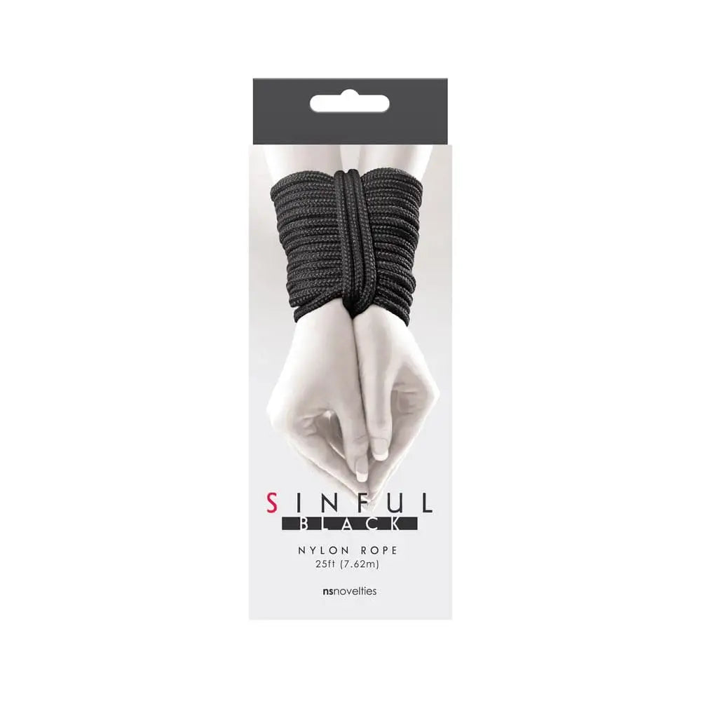 Sinful 25 Foot Nylon Rope Black - Save 25% - Fast Shipping - Sale United Kingdom Stoke-on-trent