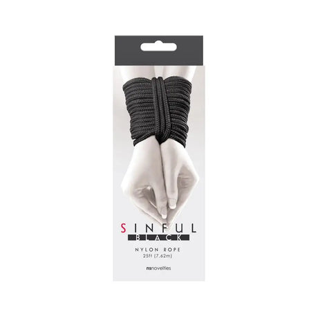 Sinful 25 Foot Nylon Rope Black - Save 25% - Fast Shipping - Sale United Kingdom Stoke-on-trent