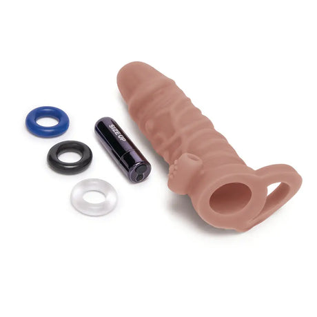 Size Up Silicone Vibrating Realistic 1 Inch Extender - Save 30% - Fast Shipping - Sale United Kingdom Stoke-on-trent