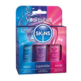 Skins 12ml Vital 3 Pack Sex Toy Lube Sampler – Aqua Superslide & Excite - Save 30% - Water Silicone Tingling - Sale United Kingdom