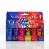 Skins 12ml Vital & Fruity 6 Pack Sex Toy Lube Sampler Set - Save 10% - – Water Silicone Flavoured - Sale United Kingdom Stoke-on-trent
