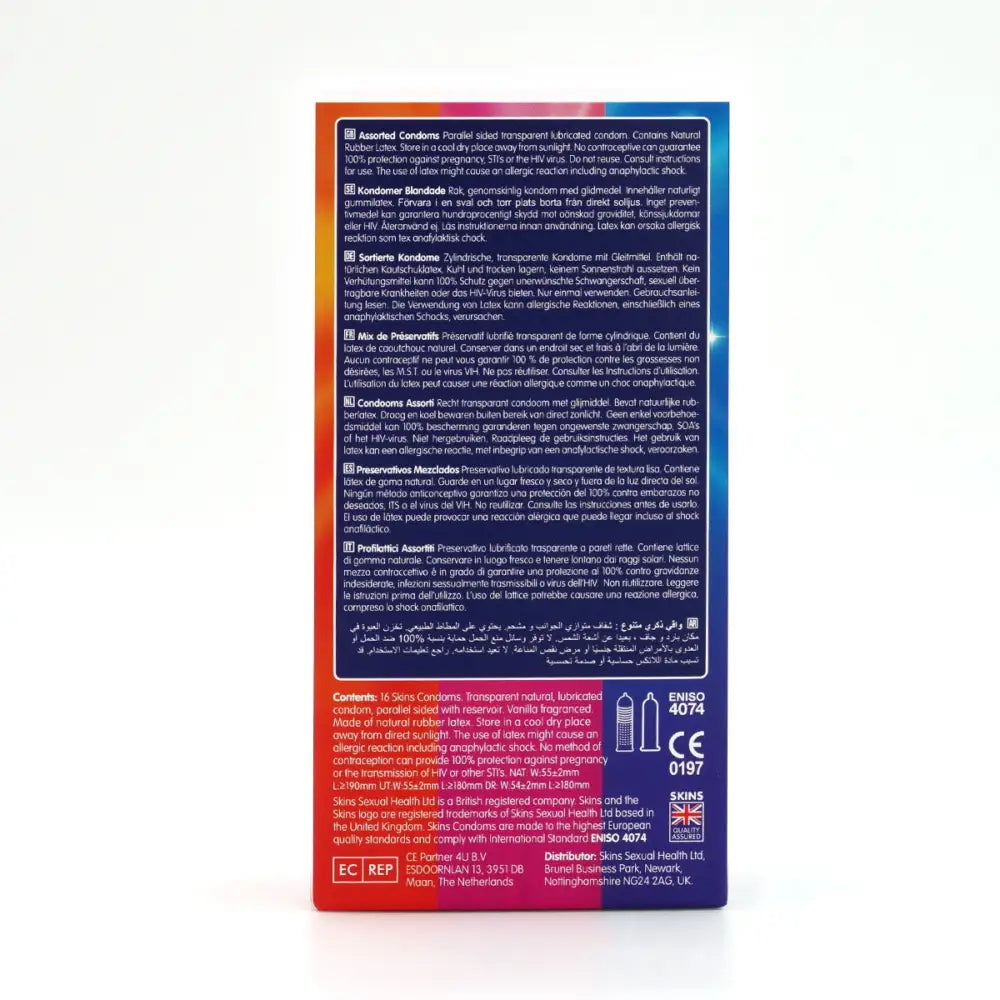 Skins Condoms Assorted 16 Pack - D&r Nat Ut - Save 25% - D&r Nat Ut - Fast Shipping - Sale United Kingdom Stoke-on-trent